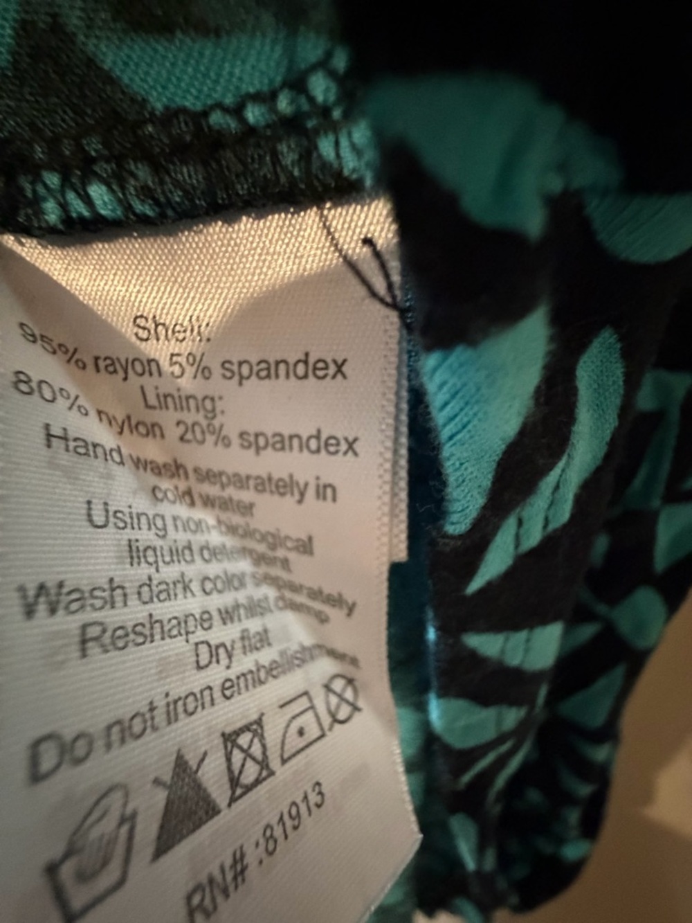 Anthropologie Tracy Reese Blue Geometric Wrap-Style Stretch Knit Dress Medium - Picture 9 of 9